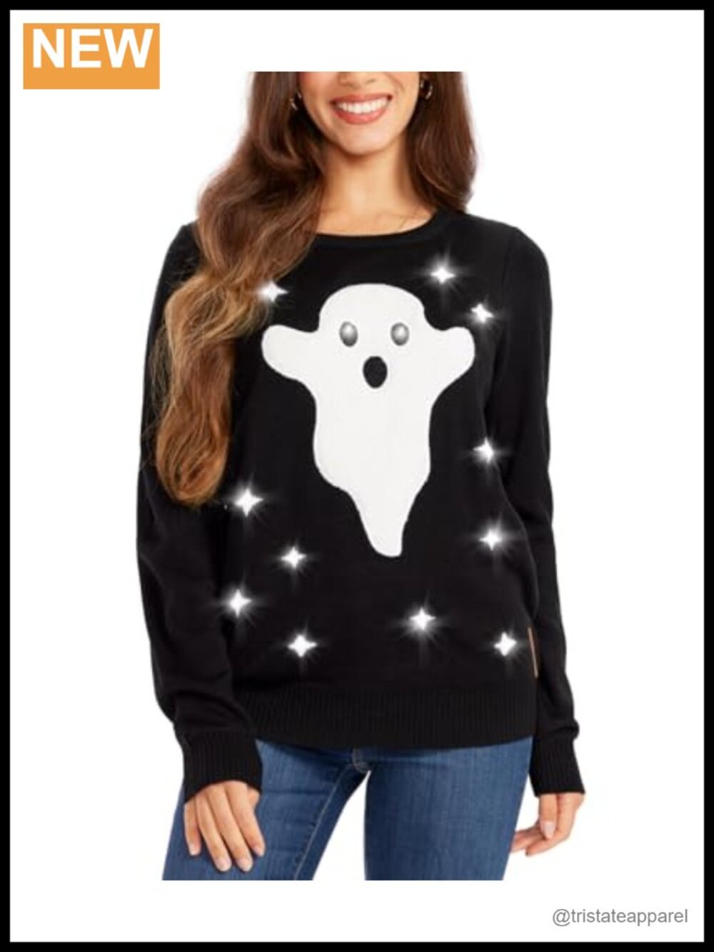 Tipsy Elves Skeleton Crew Sweater Black White Halloween Pullover